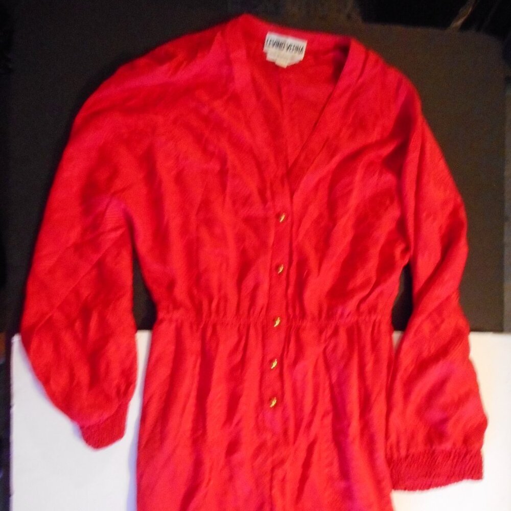 Ladies Jumpsuit Levino Verna -Red 100% Silk hong Kong sexy with scarf/belt